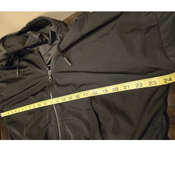 JoyLab Lightweight Nylon Black Front Zip Hooded Jacket Womens Large - Picture 6 of 8